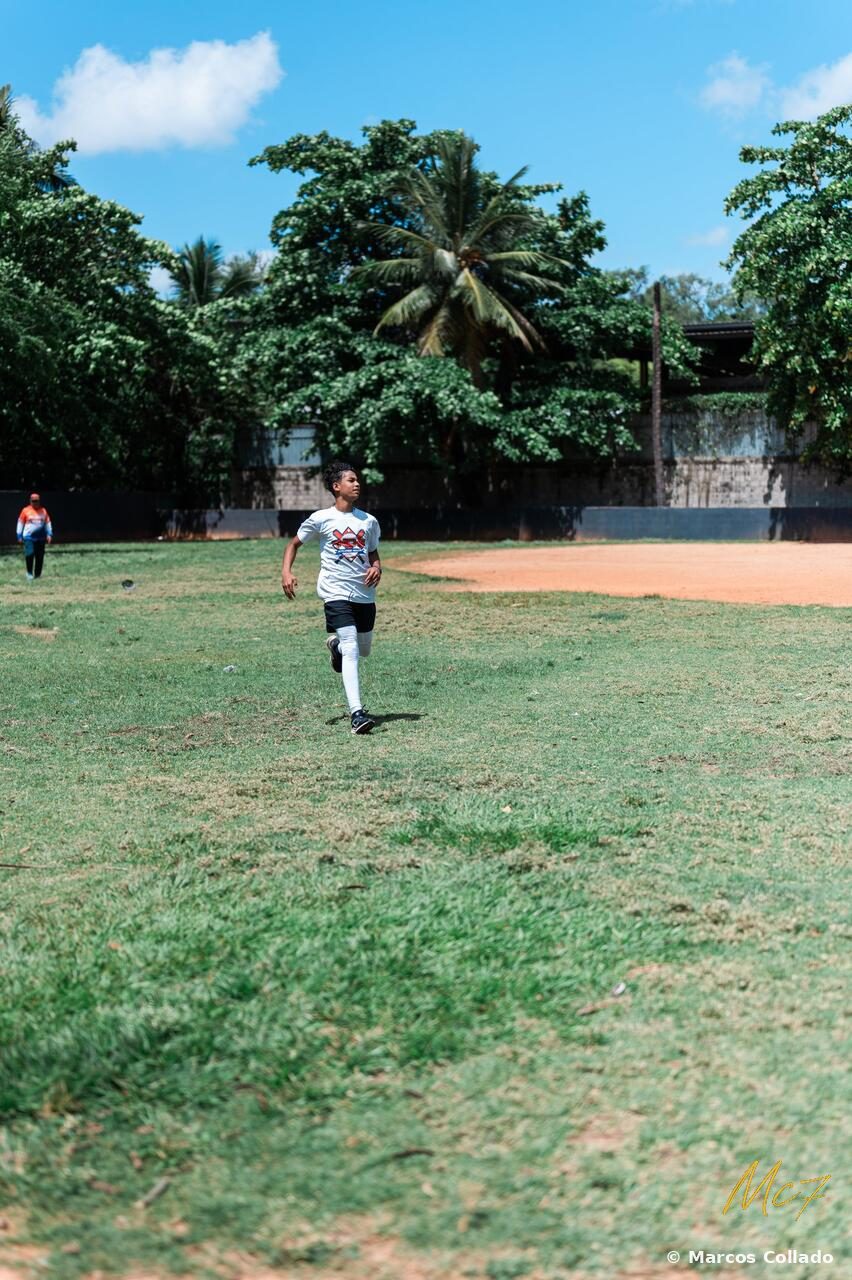 Marcos Collado running sprints during outfield training
